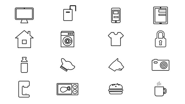 Internet Of Things and Smart Home Icons. 4K