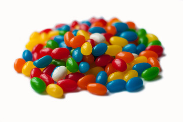 Brightly colored candy beans. Colourful jelly bean.