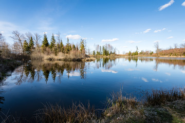colorful clouds over the lake