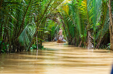 Boating on the Mekong Delta in Vietnam