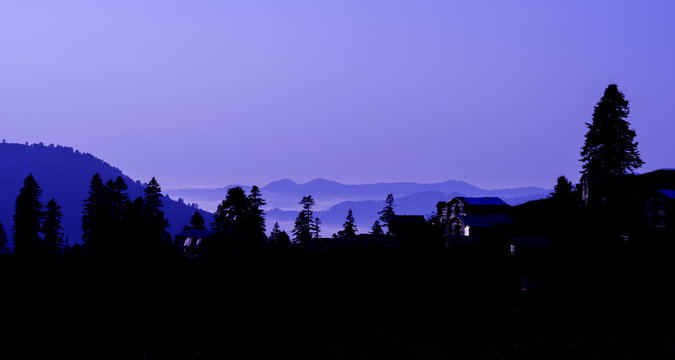 Blue Hour Sunset From Highland with Gorgit, Artvin, Turkey
