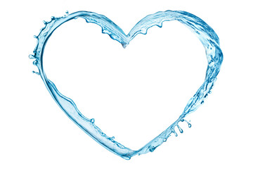 Water splash in the heart shape