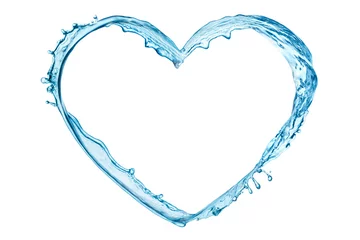 Crédence de cuisine en verre imprimé Eau Éclaboussure d& 39 eau en forme de coeur