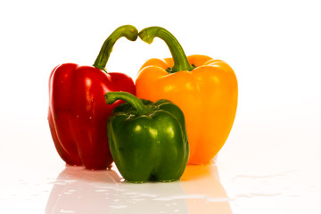 colorful fresh pepper chili red, yellow and green