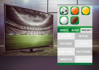 Betting App Interface television