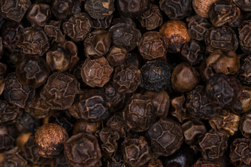 Pepper seeds close up. Macro photography, small depth of field