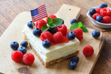 Homemade cheesecake with fresh berries