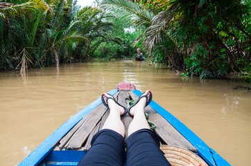 Boating on the Mekong Delta in Vietnam