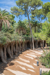 Detail of  Parc Guell made by  Antoni Gaudi - Barcelona