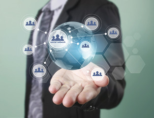 lobe ,earth in human hand, Earth image provided by Nasa