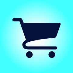 Flat icon of shopping chart. Add a product to the cart.