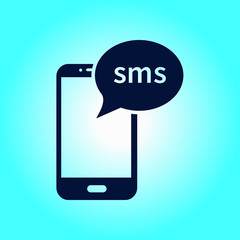 Smartphone email or sms icon. Mobile mail sign symbol.