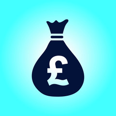 Pound GBP currency symbol. Flat design style. 