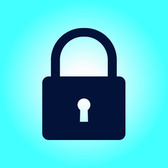 Lock icon. User login or authenticate icon.  Flat design style. 