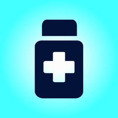 Obraz premium Drugs sign icon. Pack with pills. Flat design style. 