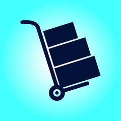 Truck with boxes icon.  Hand truck sign symbol.