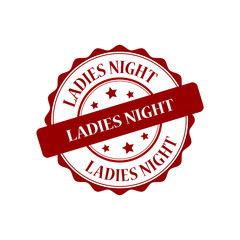 Obraz premium Ladies night red stamp illustration