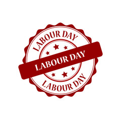 Labour day red stamp illustration