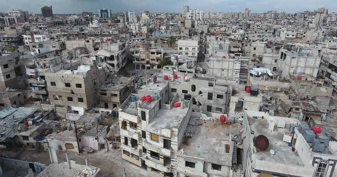 ville de Homs en Syrie filmer par un drone 4k
