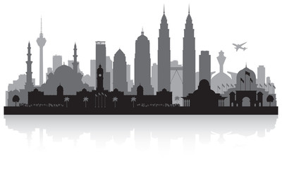 Obraz premium Kuala Lumpur Malezja sylwetka panoramę miasta
