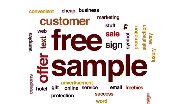Free sample animated word cloud, text design animation.