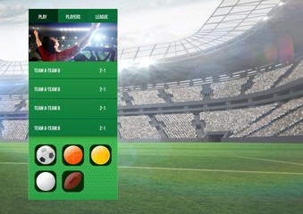 Betting App Interface stadium