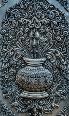 Fototapeta na wymiar Thai pattern Silver craft