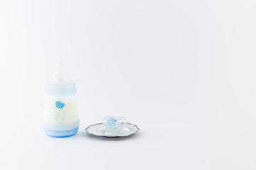 Baby boy luxurious items collection isolated on white background