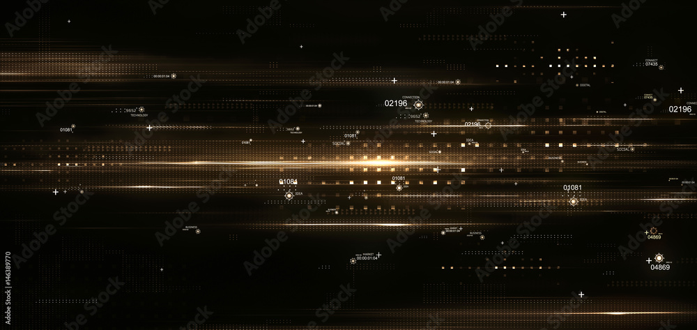 Poster light and stripes moving fast. connections, lines, squares with random scale and opacity. abstract d