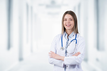 Young,smiling doctor woman.