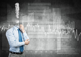 Pensive headless businessman