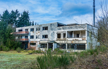 abandoned places - old hotel in the middle of nowhere