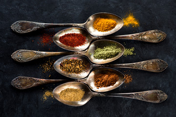 Spices and herbs spoons