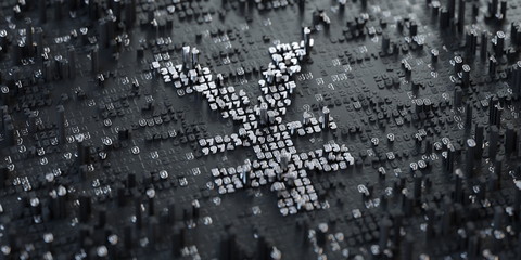 Digital currency symbol. Yen