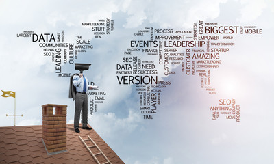 Concept of home security and privacy protection with camera head