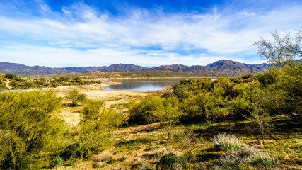 Lake Bartlett and the surrounding semi desert of Tonto National Forest in Arizona, United States © hpbfotos