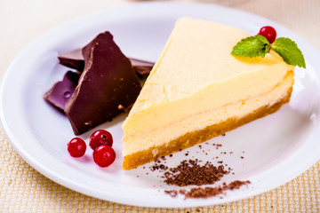Cheesecake on white plate