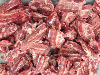 Pork bone in the market for sale