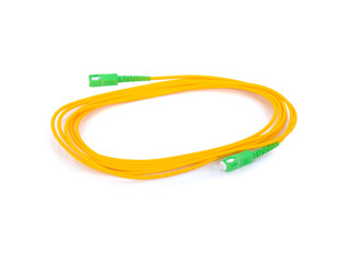 optical fiber patch cord on white background