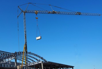 Crane over a construction building