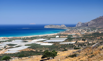 Fototapeta na wymiar Sea coastline near Falasarna on Crete island, Greece