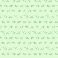 Obraz premium Green seamless floral pattern in retro style