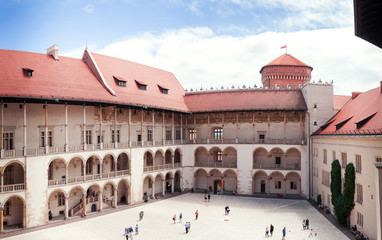 Fototapeta The inner courtyard of the Wawel Castle in Krakow, Poland. Renaissance obraz