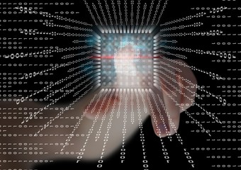 fingerprint scan, binary code