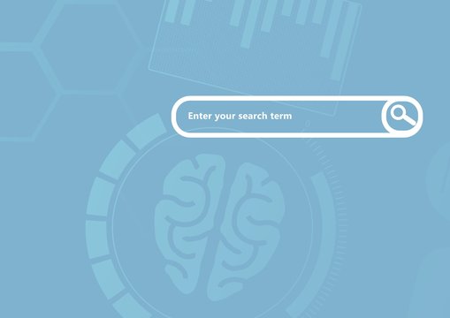 Search Bar with blue brain background