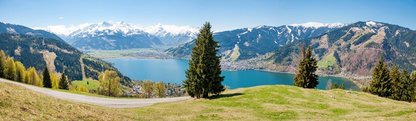 Beautiful panorama view over Zell am See