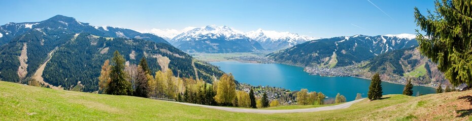 Beautiful panorama view over Zell am See