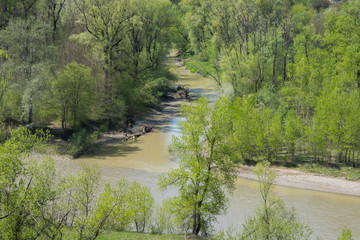 View of the confluence of two rivers.