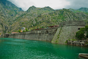 Montenegro Kotor city canal, Wall from old fortifications