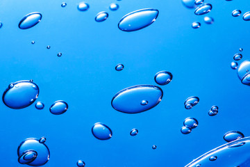 Bubble abstract blue water gel texture.